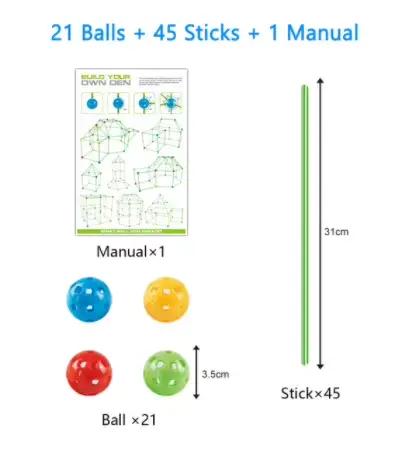 Jouet créatif pour enfants, Kit de construction de Fort, bricolage, châteaux 3D, Tunnels, tentes, je