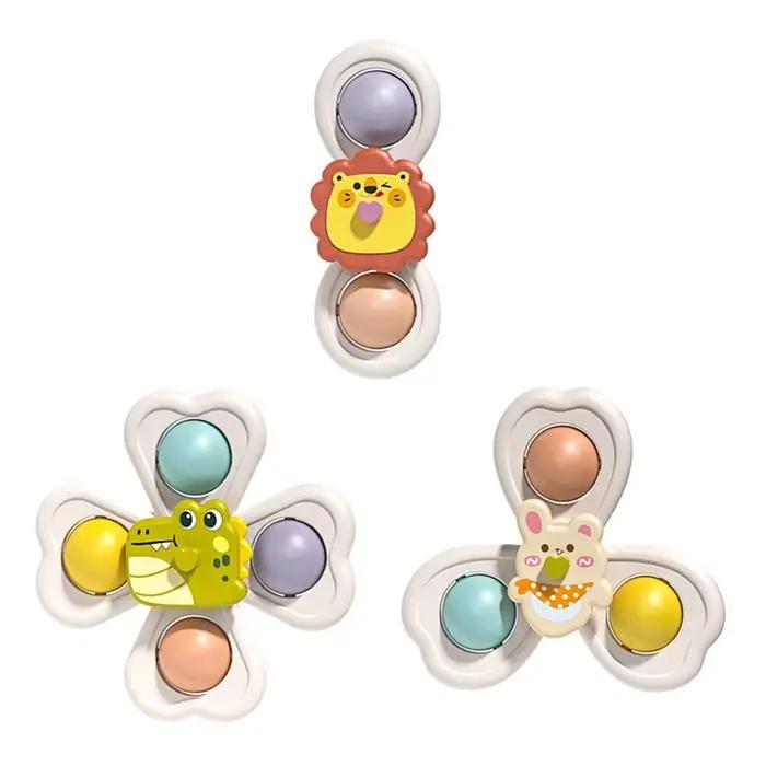 Jouet rotatif à ventouse pour bébé, 3 pièces, pour la coordination œil-main, entraînement éducatif,