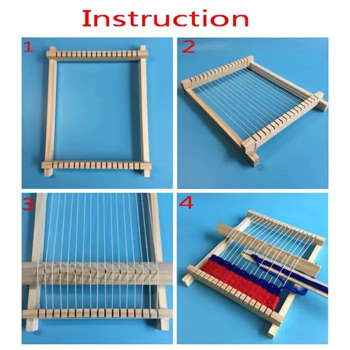 Tisser en bois fil artisanal bricolage Machine à tricoter à la main jouets éducatifs pour enfants