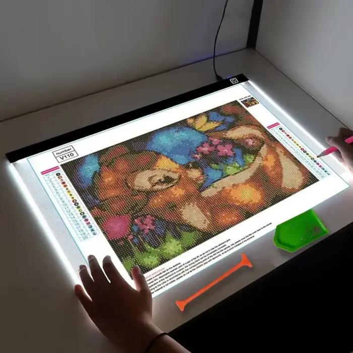 Table de copie LED A3, planche à dessin pour enfants, Table de copie transparente, luminosité réglab
