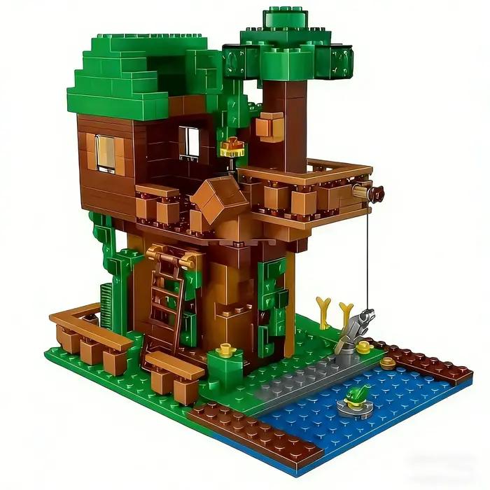 Nouvel ensemble de blocs de construction Minecrafted My World 2026 : Grande maison dans les arbres,