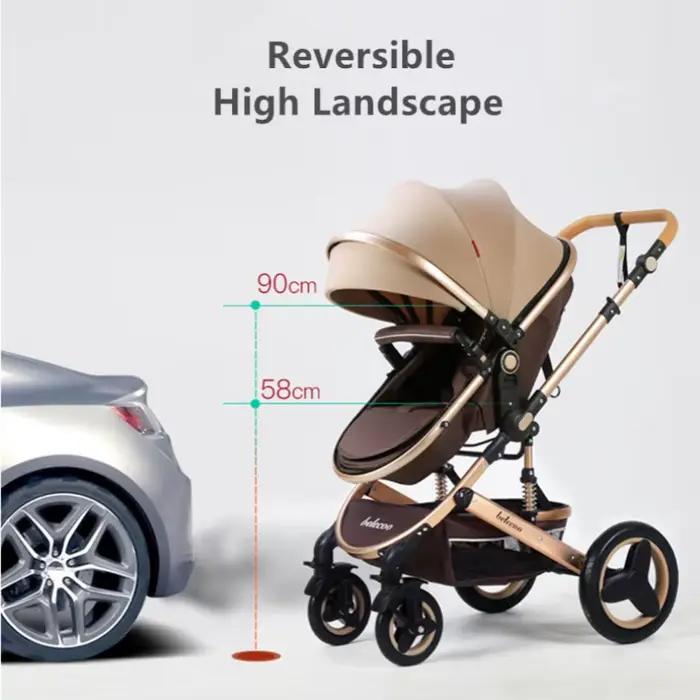 Poussette bébé 3 en 1 avec confort pour bébé, poussette bébé de haute qualité pour bébé de 0 à 3 ans