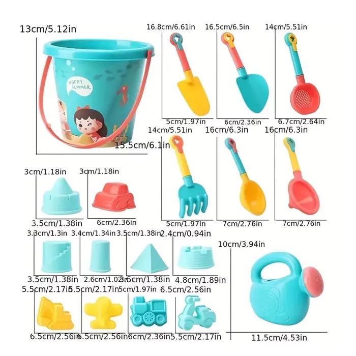 Ensemble de jouets de sable de plage 18 pièces, plastique Durable, ensemble de jeu de plage de pisci
