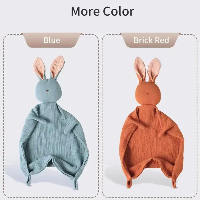 Serviette apaisante pour bébé, 100% mousseline de coton, mouchoir de dessin animé pour bébé, lapin m