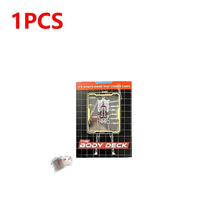 Cartes de Poker d'anatomie humaine, 1 à 3 pièces, cartes à jouer squelette, cartes à jouer en plasti