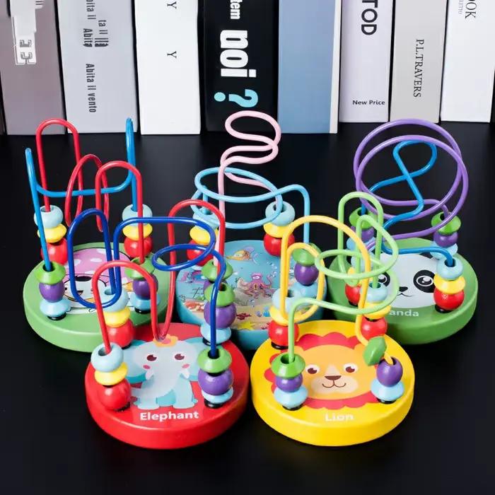 Jouet mathématique éducatif Montessori pour bébé, cercles pour enfants, labyrinthe en fil de perles,