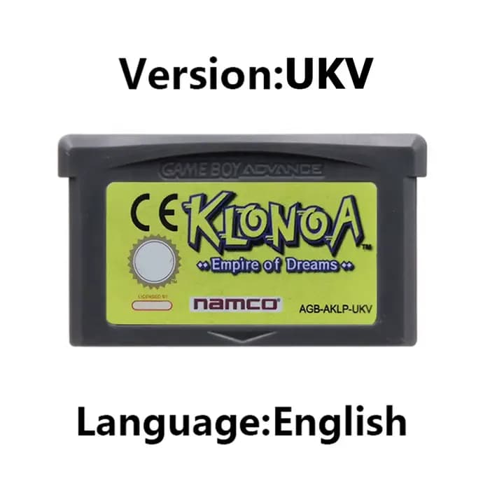 Cartouche de jeu vidéo 32 bits Klonoa GBA Series, carte de console Klonoa Empire of Dreams, Klonoa 2
