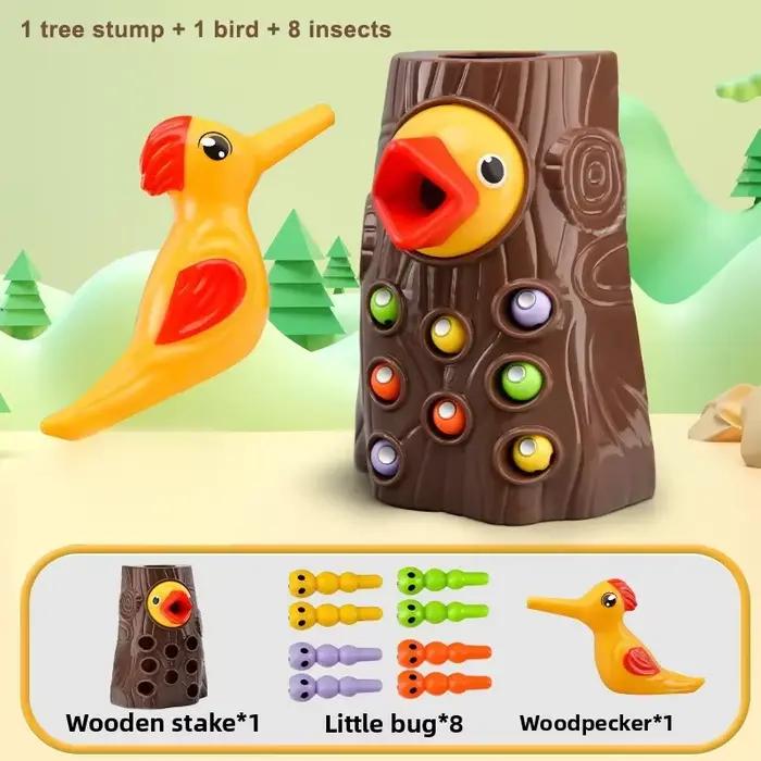 Jouets éducatifs Montessori pour enfants, pic, capture de vers, jeux magnétiques pour enfants en bas