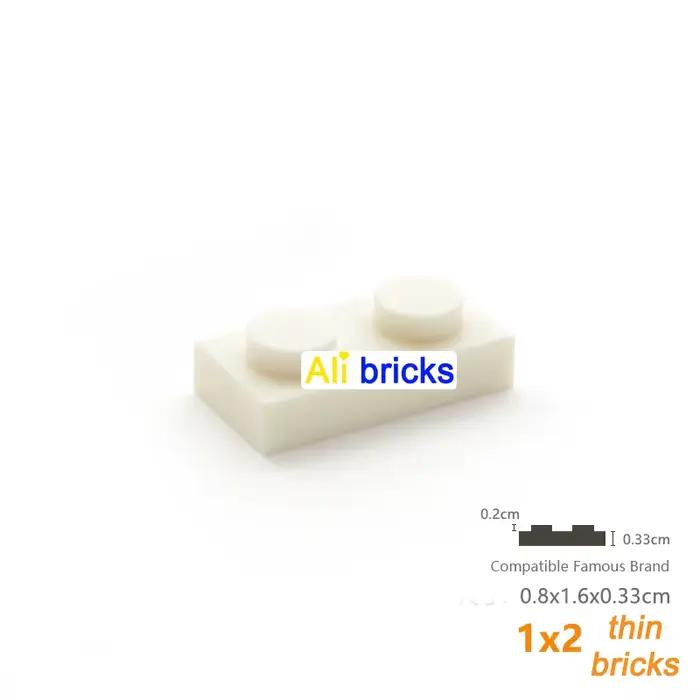 Blocs de construction pour enfants, 50 pièces, figurines fines, briques 1x2 points, 12 couleurs, tai