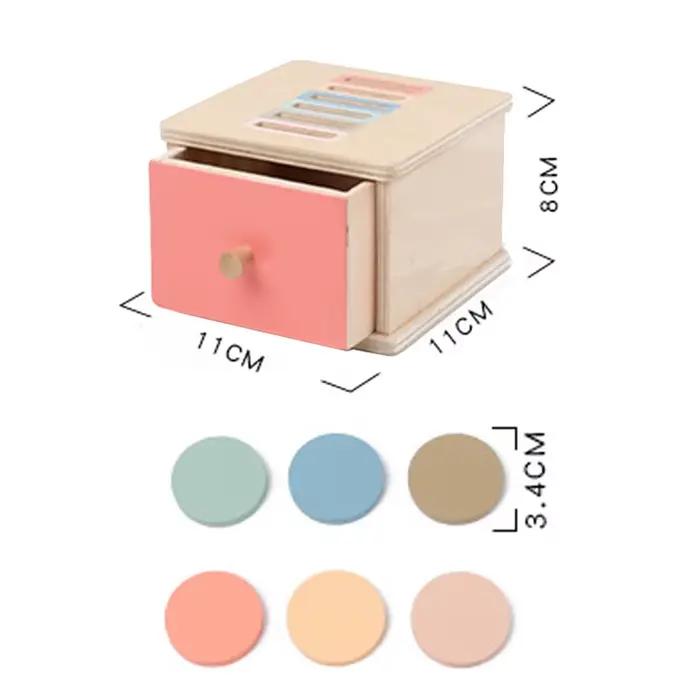 Jouet sensoriel Montessori pour bébé, boîte permanente Obiect, jeu de tri des couleurs, boîte à monn