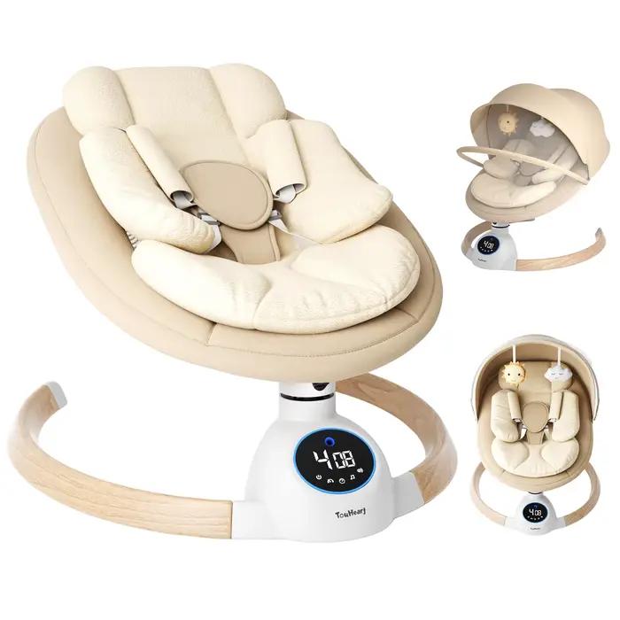 Balançoire électrique pour bébé TouHeart, transat pour nourrisson avec Bluetooth et télécommande, 5