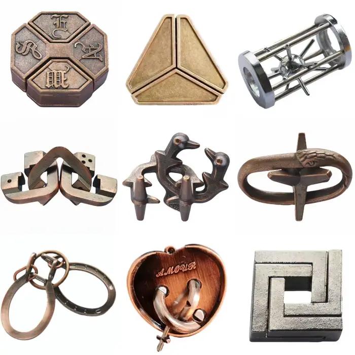 Casse-tête classique en métal pour enfants et adultes, puzzles de verrouillage, jouets de jeu déconc