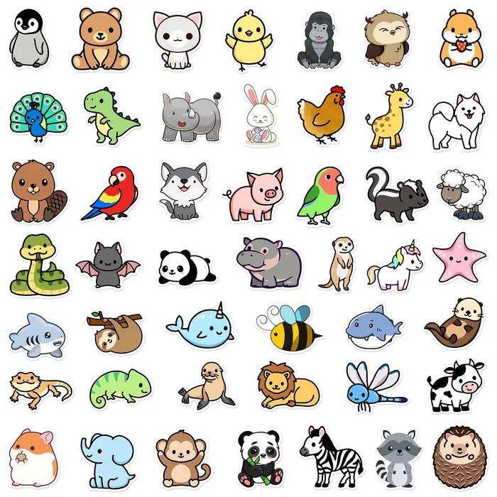 100 pièces mignon dessin animé animaux mélange Graffiti autocollants bricolage téléphone guitare ord