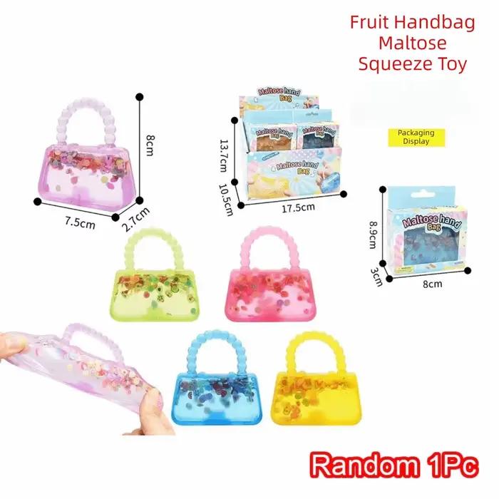 Mini sac à main jouet sensoriel anti-stress en forme de sac à main, souple et extensible, avec rembo