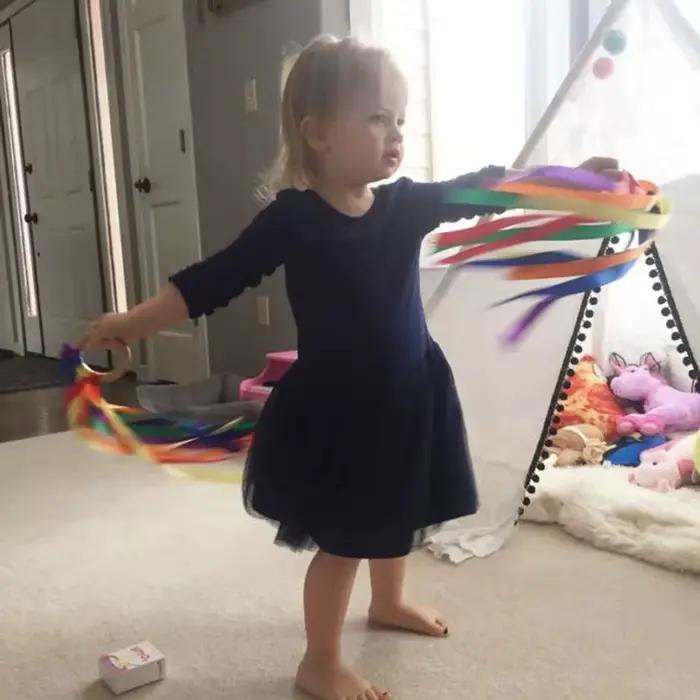 Jouet sensoriel de Style Montessori, sans BPA, Non toxique, anneau de ruban pour bébé, nouveau-nés v