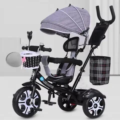 Tricycle enfant LazyChild avec siège rotatif, cadre métallique, pour 1-5 ans, vélo bébé, poussette a
