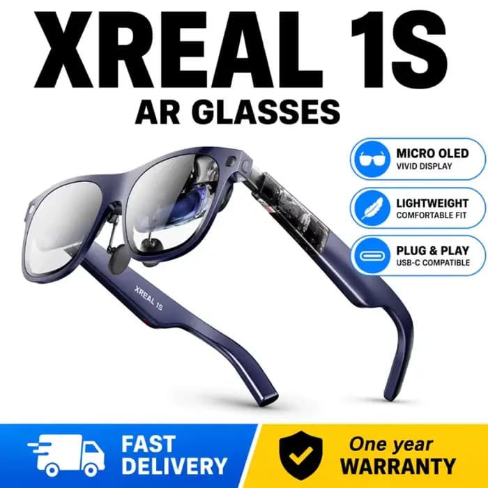 Lunettes AR XREAL 1S, écran virtuel de 500 pouces, puce X1, lunettes intelligentes 3D XR, 52 ° FOV