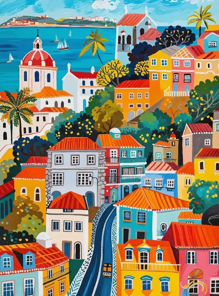 Puzzles 500/1000/1200/2000 pièces, thème ville balnéaire, pour salle de jeux, chambre à coucher, déc