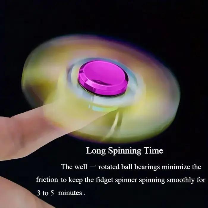 Spinner Fidget Rainbow Premium Spinner en métal à grande vitesse avec motif de doigt coloré et idée