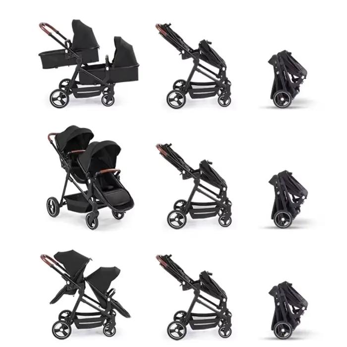 Coussinets jumeaux pour bébé, petite taille, pliés, transportés sur avions, double chariot pour enfa
