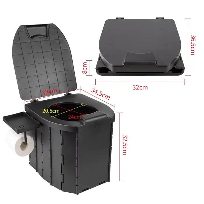 Toilettes portables pliantes avec couvercle, pour adultes et enfants, pour voiture, plage, randonnée