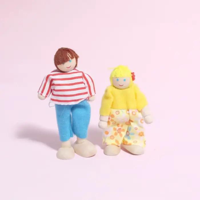 Figurines en bois multicolores pour maison de poupée, ensemble de jouets pour jouer à la maison, acc
