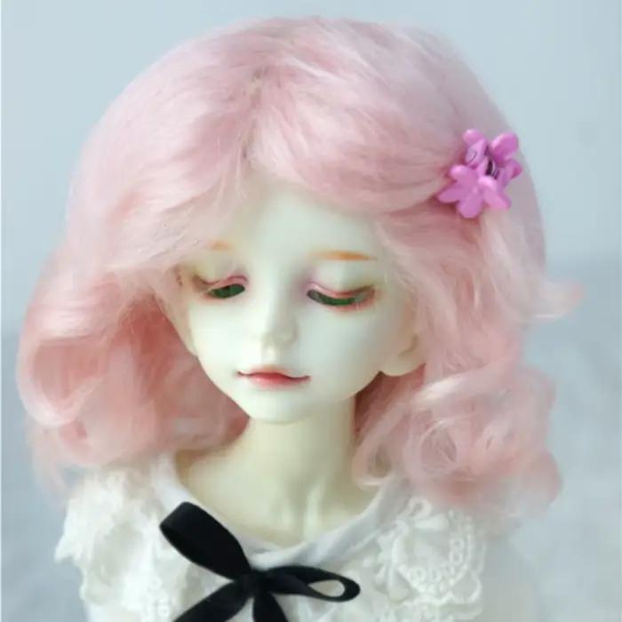 Perruque magique mi-longue bouclée, accessoires de jouet, cheveux au beurre, Mohair, YOSD, MSD, SD,