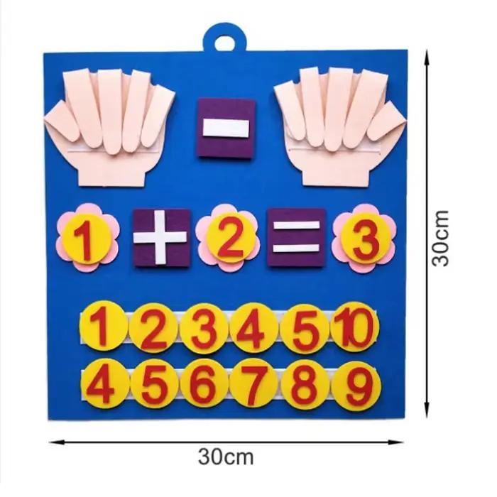 Jouets Montessori pour enfants, chiffres de doigts en feutre, jouet mathématique pour enfants, compt