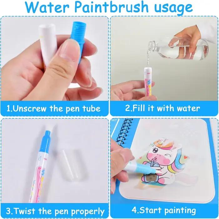 Livre de dessin à l'eau réutilisable, 1 pièce, livre d'eau magique, tampon de peinture magique sans