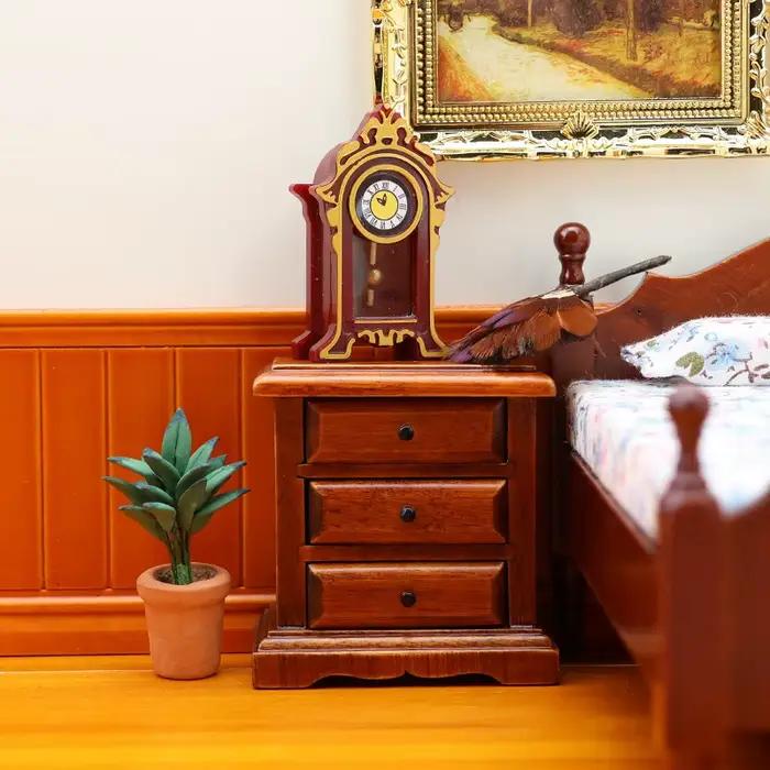 1 pièce bricolage accessoires 1:12 maison de poupée Miniature châtain Table de chevet commode armoire de rangement meubles modèle jouet
