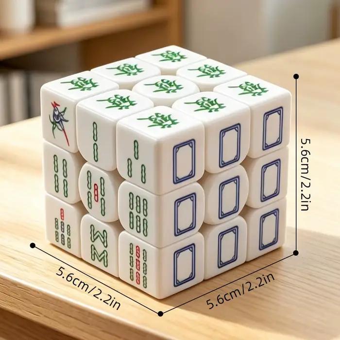 Mahjong 3x3 Magic Cube, cube de puzzle rapide imprimé UV pour débutants, cube 3x3x3, cadeau pour activité de fête
