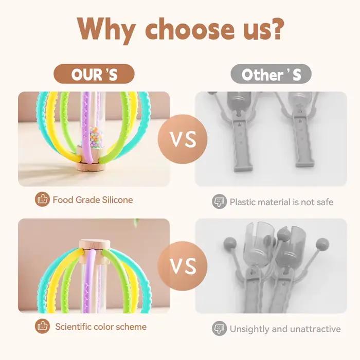Hochet Sensoriel en Bois pour Bébé