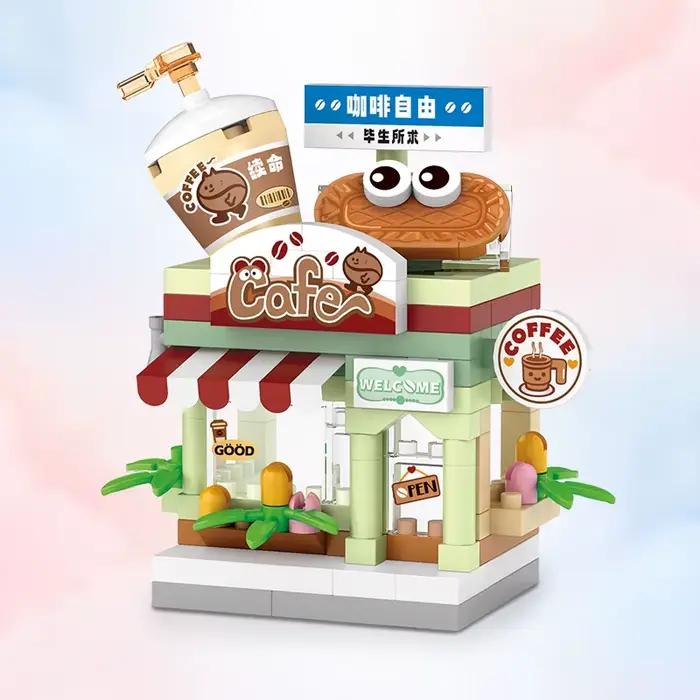 Food Shop Street Series - Kit de modèle de maison de magasin miniature, jouet de construction éducatif et amusant à faire soi-même, cadeau pour les enfants de 6 à 12 ans
