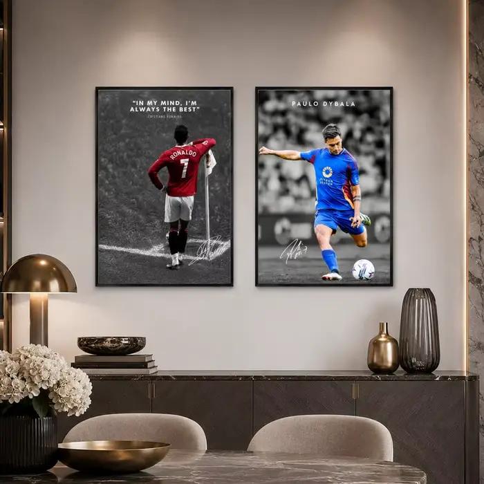 Affiche de portrait de joueur de football, haute définition, imperméable, écologique, ne se décolore pas, pour la cuisine, la salle de bain, la décoration murale de la chambre à coucher