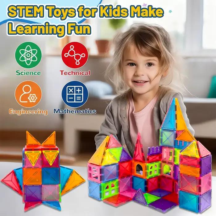 Blocs de Construction magnétiques, ensemble de Construction, jouet éducatif sensoriel Montessori pour enfants de 3 ans et plus, cadeaux pour garçons et filles