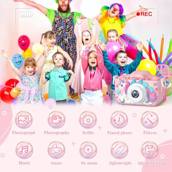 Caméra vidéo numérique pour enfants avec étuis en silicone