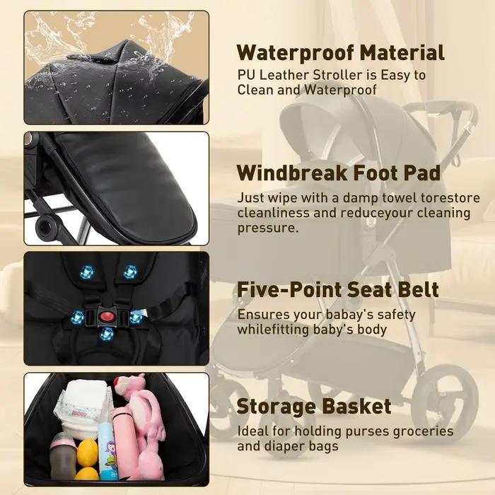 3 en 1 landau poussette Portable luxueux voyage