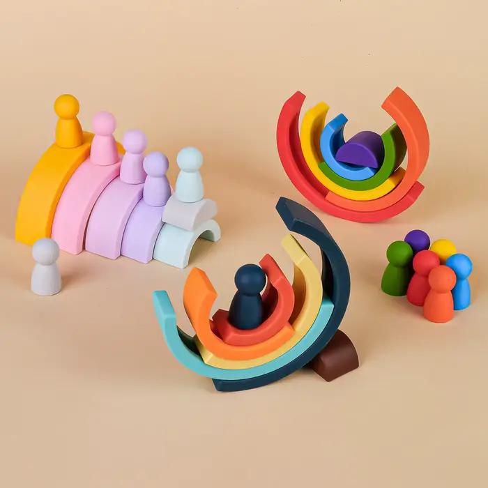 TYRY.HU 6/7/10 pièces Blocs de construction en silicone pour bébé