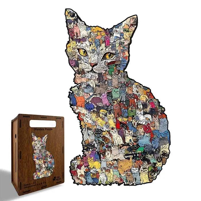 Puzzle en bois Kittin coloré intéressant