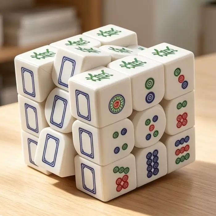 Mahjong 3x3 Magic Cube, cube de puzzle rapide imprimé UV pour débutants, cube 3x3x3, cadeau pour activité de fête