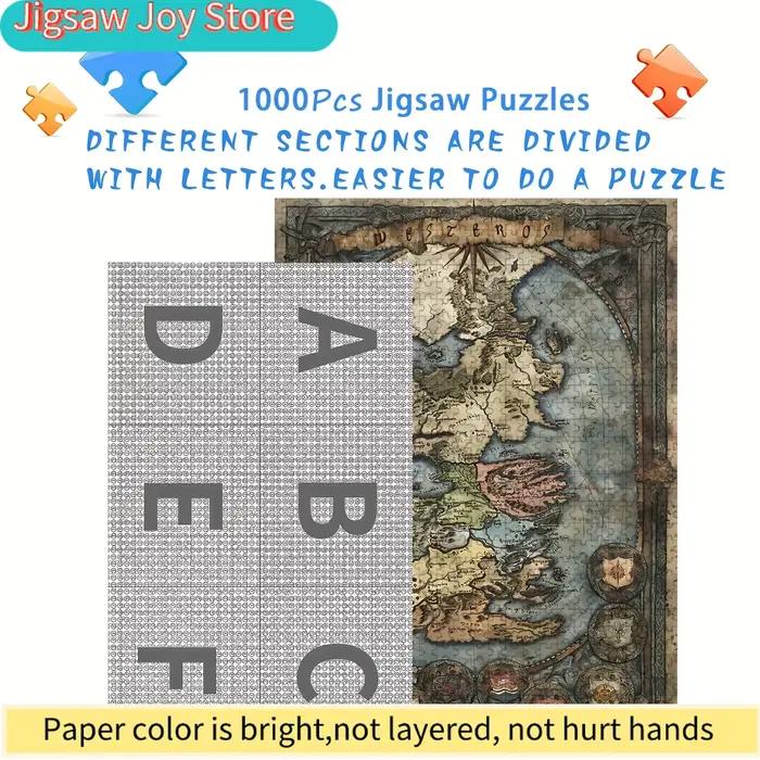 Un puzzle mettant en scène une carte de Westeros sans faille