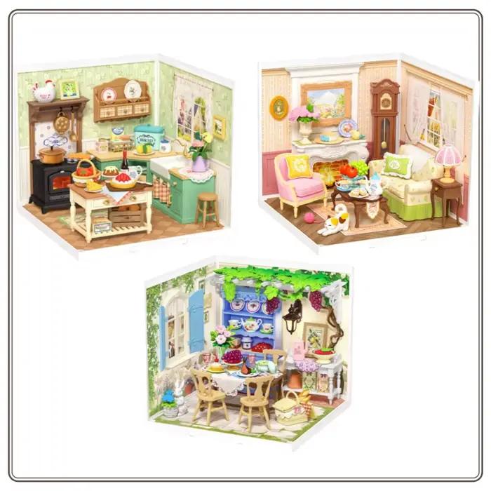 Original Rolife Super monde cuisine salon cour cadeau d'anniversaire bricolage blocs de construction assemblage jouet