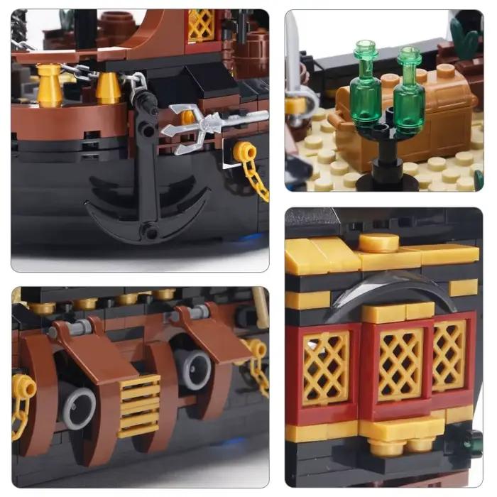 Blocs de construction de bateaux pirates, modèle de voilier, série de briques sur le thème du trafic urbain, jouets créatifs de décoration de bureau pour adolescents et adultes, cadeaux