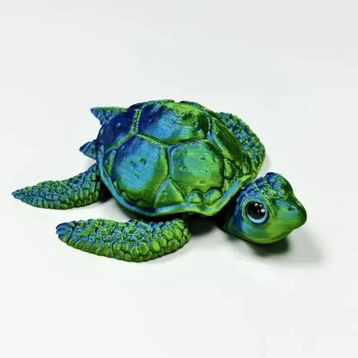Jouet créatif pour enfants Figurine de tortue imprimée en 3D Articulations mobiles | Décoration de bureau pour les cadeaux de Noël et d'anniversaire