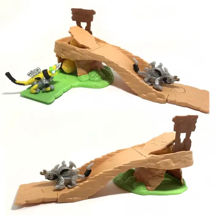Piste de modèle de dinosaure pour enfants, camion de dinosaure, voiture de jouet de dinosaure active, plusieurs scènes peuvent être assemblées, cadeau de jouets pour enfants, 1:64, KL23