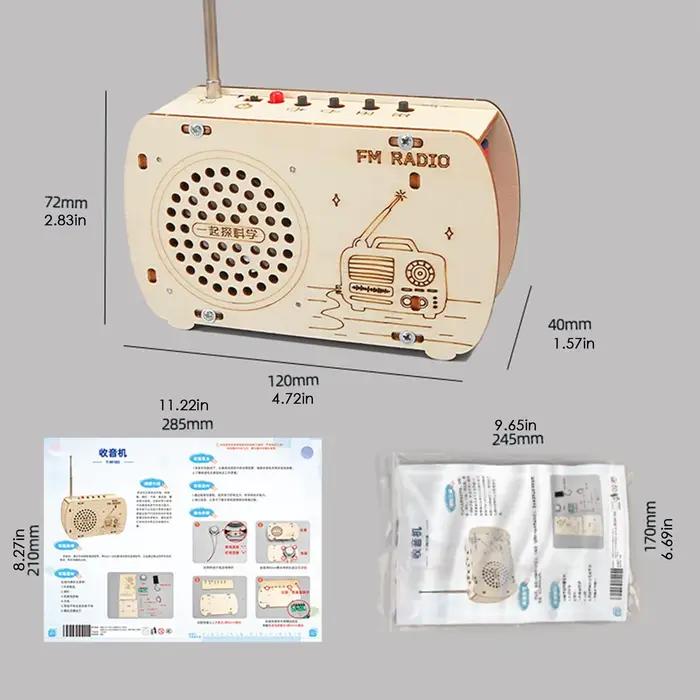 Kit de Construction Radio en Bois Apprentissage Electronique Interactive Formation Pratique Kits Expérimentaux Développement Logique Occasions Spéciales