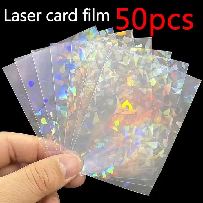 50pcs doux commerce Laser carte Film manchon Transparent 66*91mm Pokemon TCG jeu protecteur dossier Yugioh Baseball cart