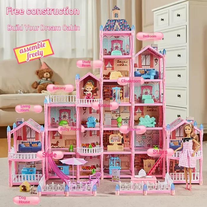 Filles Villa château modèle blocs de construction ensembles briques à monter soi-même jouets maison de poupée