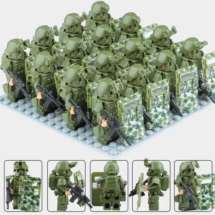 Figurine humanoïde mini de police anti-émeute, figurine humanoïde marine de police spéciale anti-virus, jouet de dessin animé, cadeau