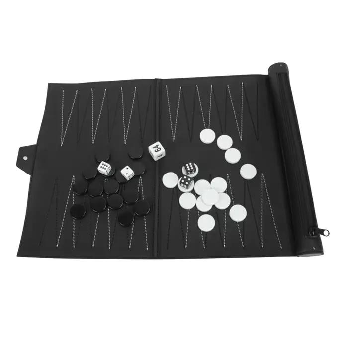 Roll Up Backgammon ensembles ensemble de jeu de société de voyage Portable pour adultes et enfants pliable PU classique